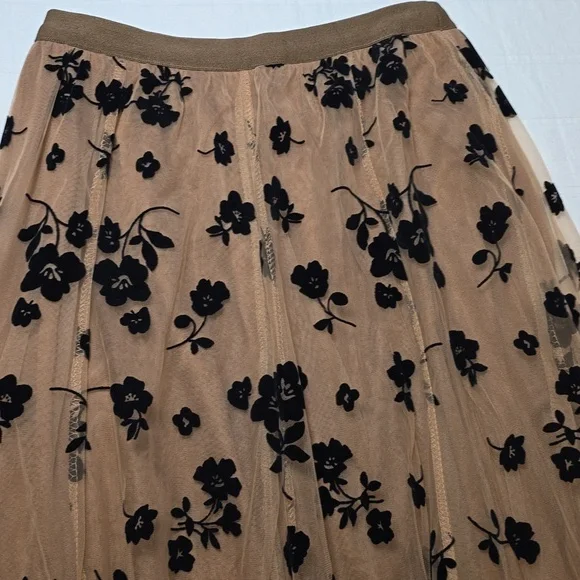 Romantic Tiered Ruffled Maxi Skirt | Black Tulle Evening Skirt | Size Small - Picture 4 of 11